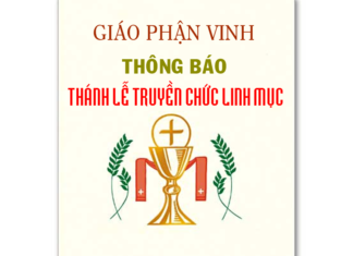 Thông báo của TGM Giáo phận Vinh về Thánh lễ Truyền chức Linh mục 12/01/2020