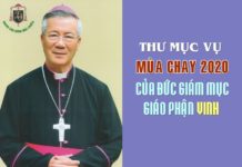 Thư Mục vụ Mùa Chay 2020 của Đức Giám mục Giáo phận Vinh