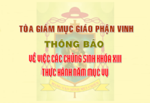 TGM Giáo phận Vinh: Thông báo về việc các chủng sinh khóa XIII thực hành Năm Mục Vụ