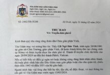 Thư rao: Truyền chức phó tế cho thầy GB Ngô Đức Tình